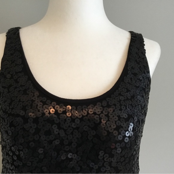 Cassis Collection Black Sequin Mini Dress, Size S - Picture 3 of 9